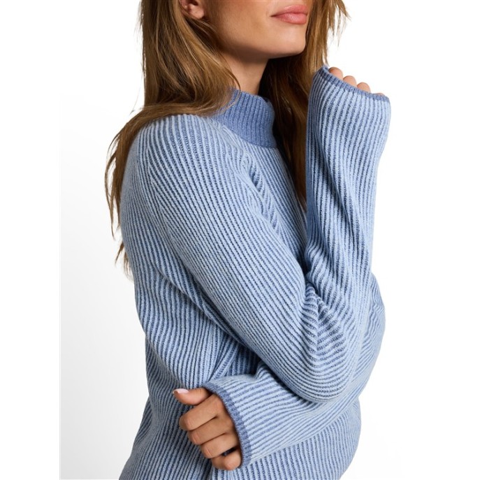 Tom Tailor dames trui ribbel turtlehals 1052050 Blauw